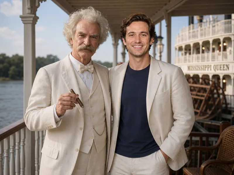 Pose with Mark Twain — solo