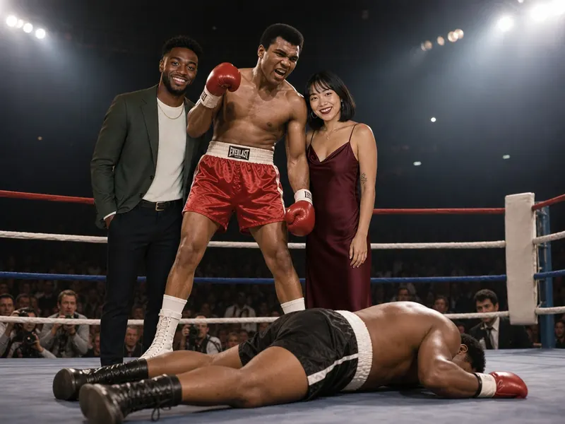 Pose with Muhammad Ali — couple