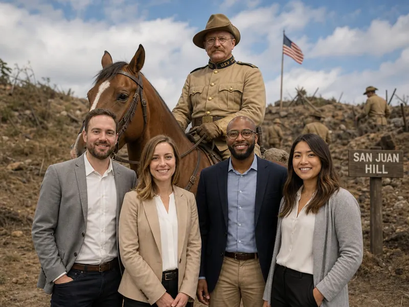 Pose with Teddy Roosevelt — group