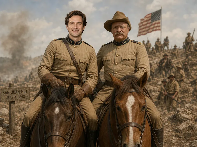 Pose with Teddy Roosevelt — solo