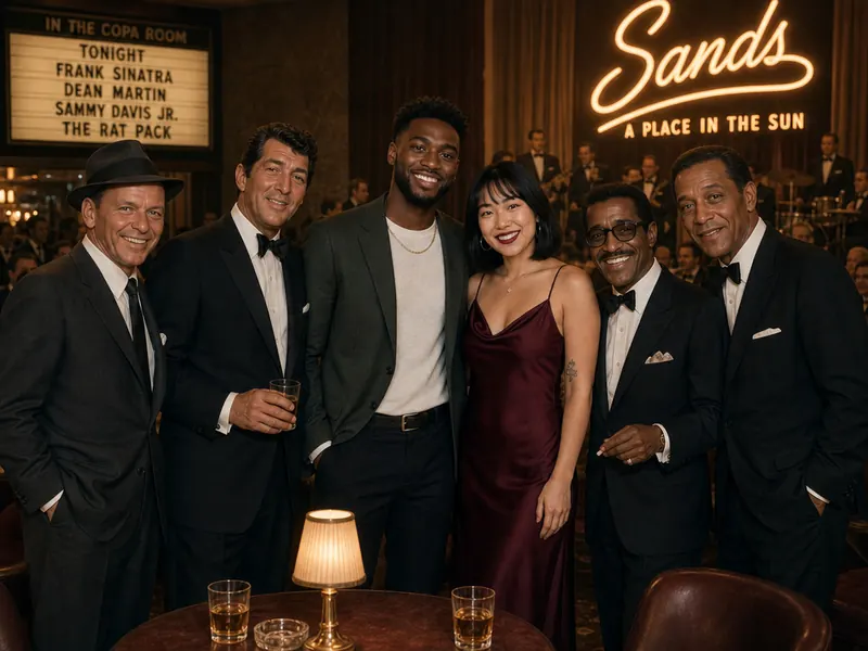 Pose with the Rat Pack — couple