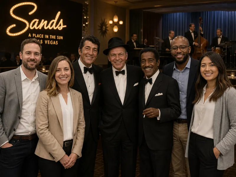 Pose with the Rat Pack — group