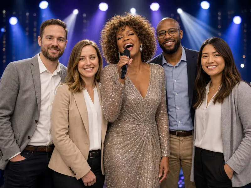 Pose with Whitney Houston — group