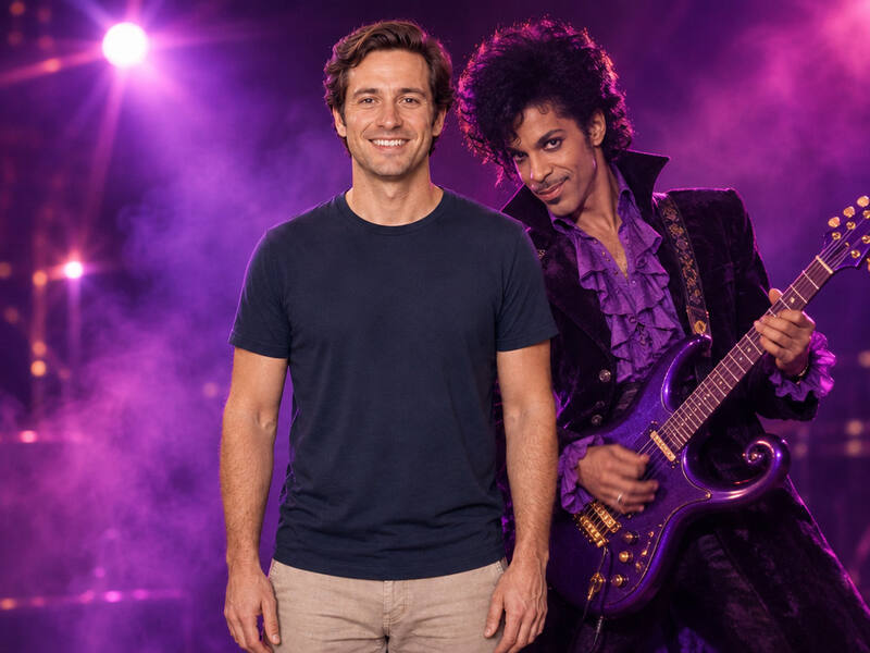Prince Photobombs Your Shot AI photo booth effect: Solo rendering