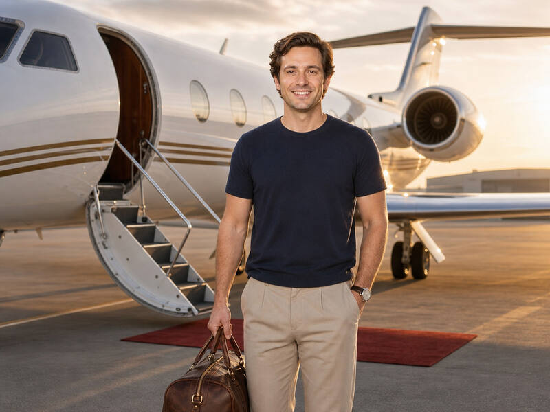 Private Jet Arrival AI photo booth effect — Solo rendering