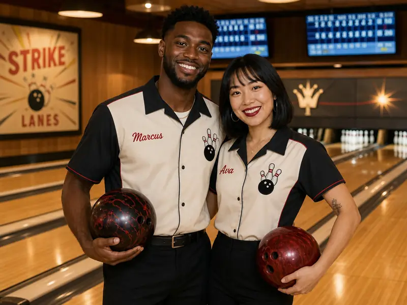 Professional Bowler AI photo booth effect — Couple rendering