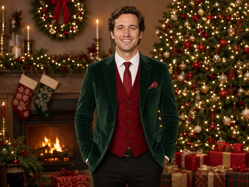 Professional Christmas Portrait AI photo booth effect — Solo rendering