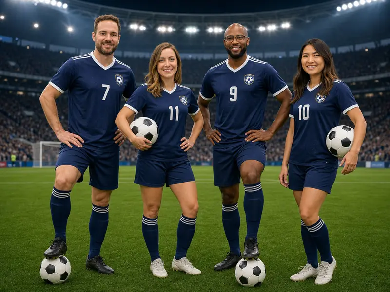 Professional Soccer Player AI photo booth effect — Group rendering