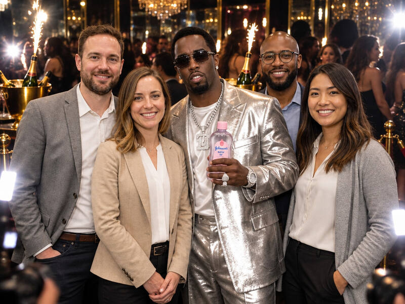 Party With Puff Daddy AI photo booth effect: Group rendering
