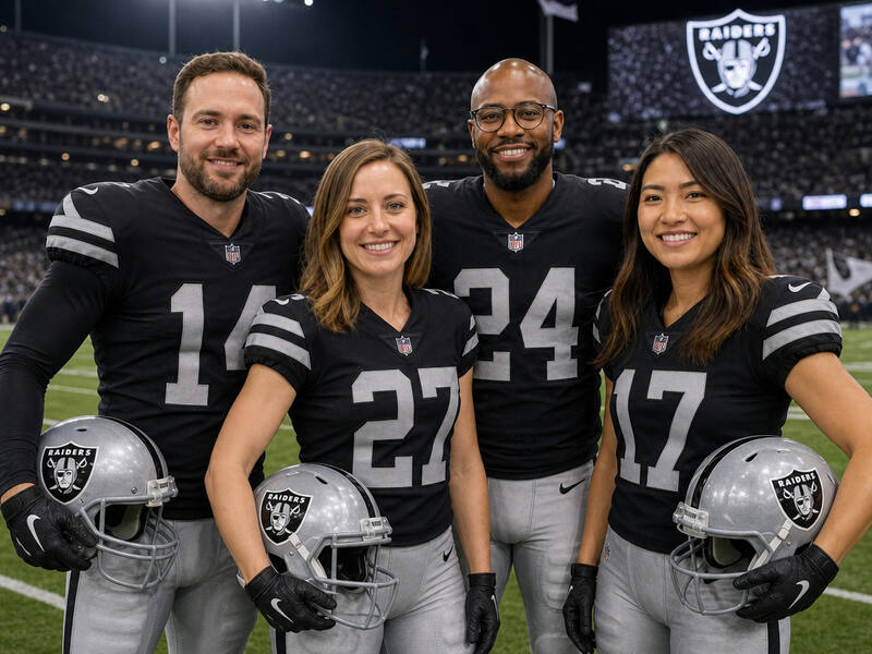 Raiders Game Day AI photo booth effect — Group rendering