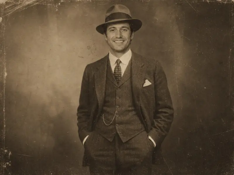 Random 1920s Time Traveler AI photo booth effect — Solo rendering