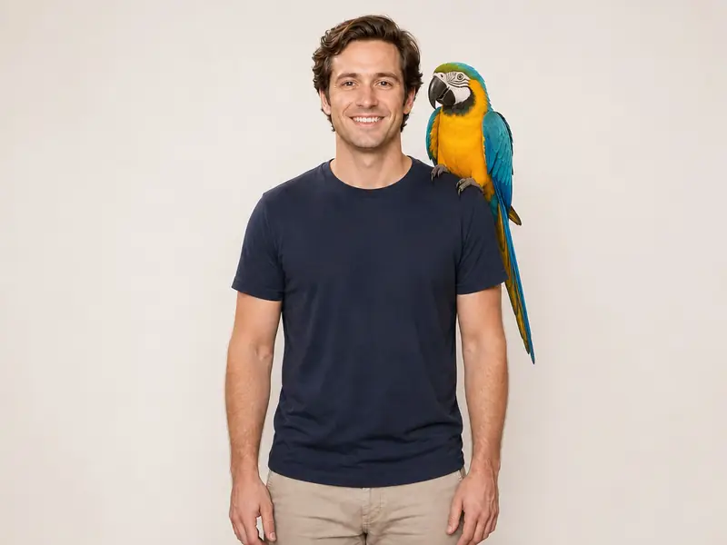 Random Big Parrot Shoulder AI photo booth effect — Solo rendering