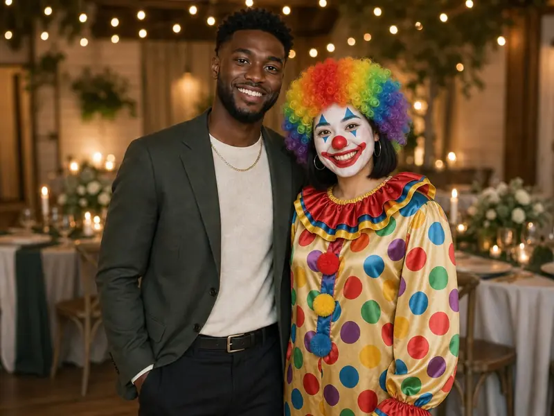 Random Clown AI photo booth effect — Couple rendering