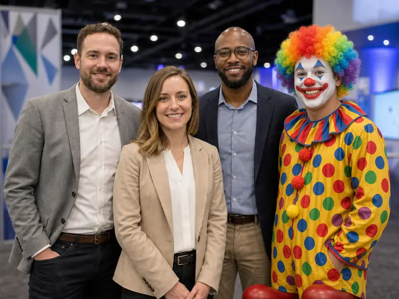 Random Clown AI photo booth effect — Group rendering