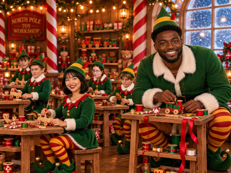 Elf: Too Big For The Workshop AI photo booth effect: Couple rendering