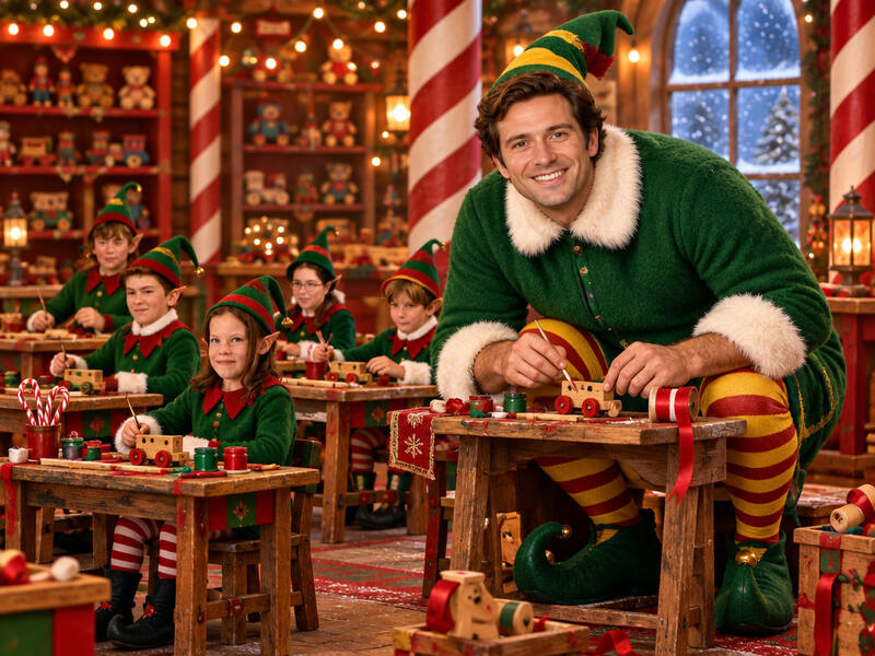 Elf: Too Big For The Workshop AI photo booth effect: Solo rendering