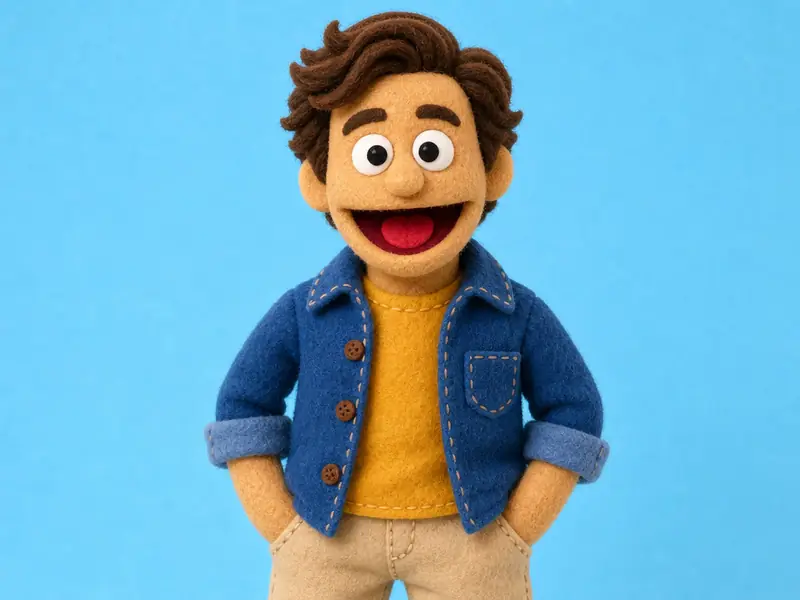 Random Felt Puppet AI photo booth effect — Solo rendering