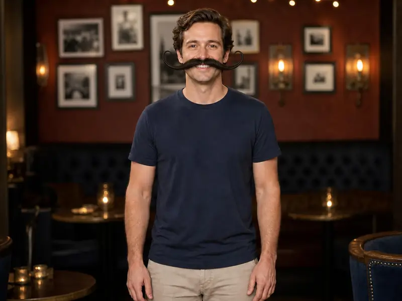 Random Handlebar Mustache AI photo booth effect — Solo rendering