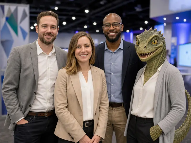 Random Lizard Person Alien AI photo booth effect — Group rendering