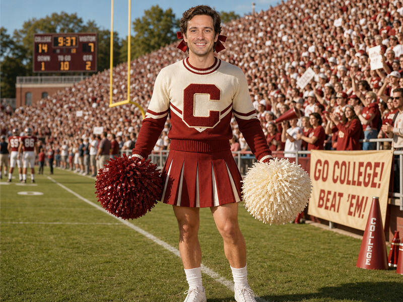 Retro Cheer Squad AI photo booth effect — Solo rendering