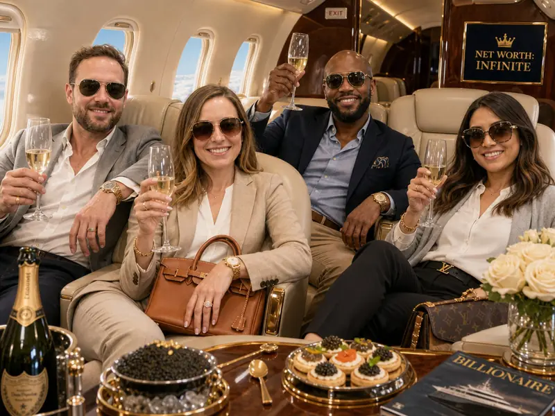 Rich Private Jet AI photo booth effect — Group rendering