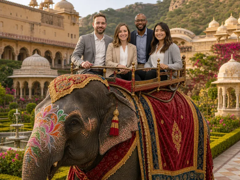 Riding an Elephant — group