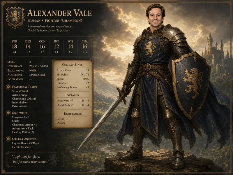 RPG Fantasy Character AI photo booth effect — Solo rendering
