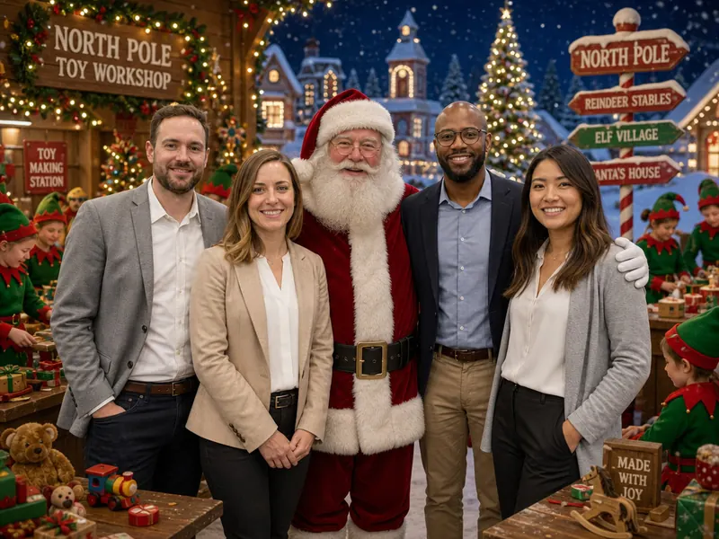 Santa at North Pole AI photo booth effect — Group rendering