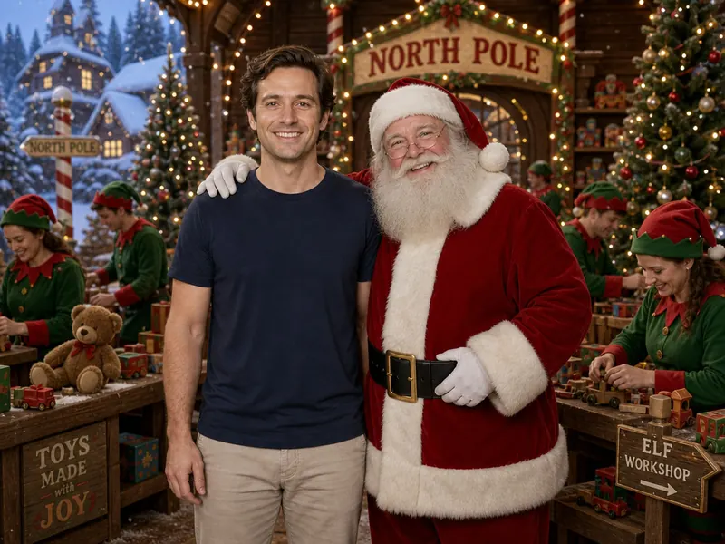 Santa at North Pole AI photo booth effect — Solo rendering