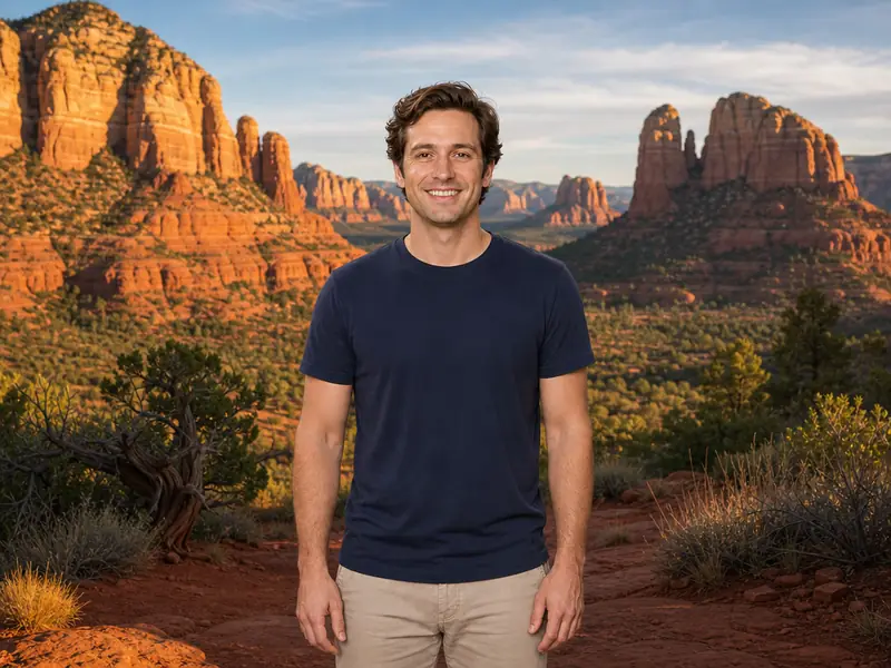 Sedona Red Rocks Arizona AI photo booth effect — Solo rendering