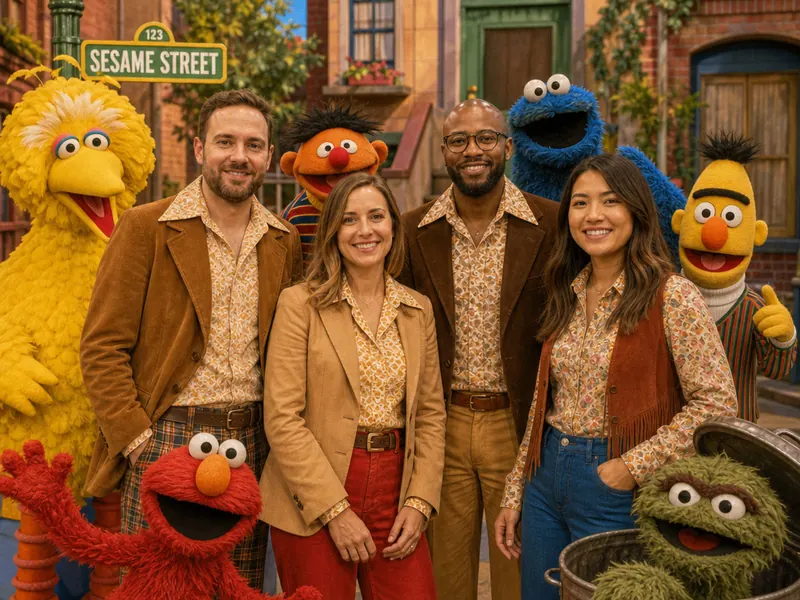 Sesame Street 70s AI photo booth effect — Group rendering
