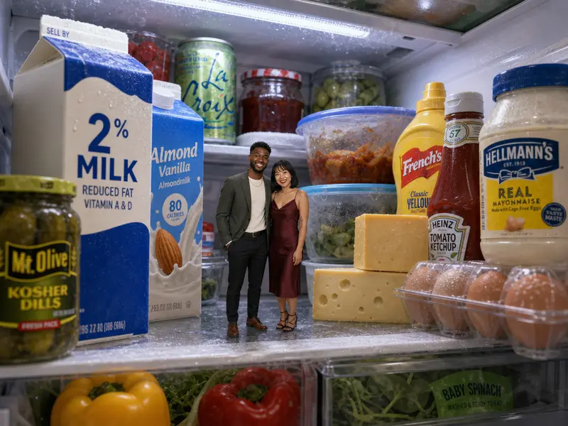 Shrunken Inside Refrigerator AI photo booth effect — Couple rendering