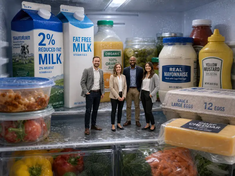 Shrunken Inside Refrigerator AI photo booth effect — Group rendering
