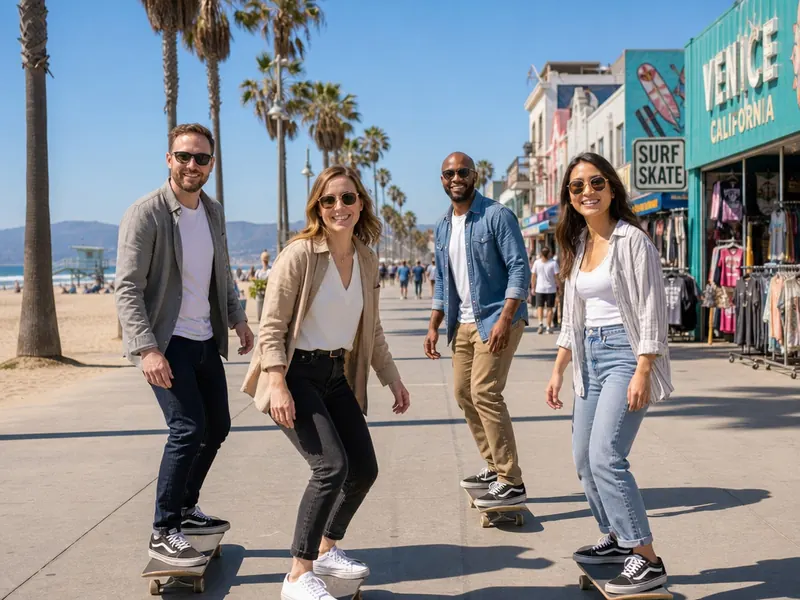 Skateboarding Beach California AI photo booth effect — Group rendering