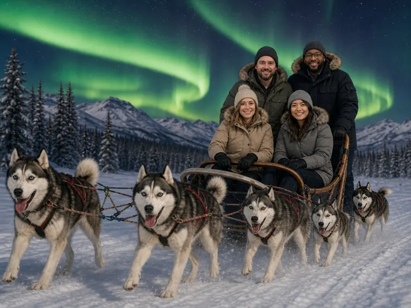Sled Dogs Alaska — group