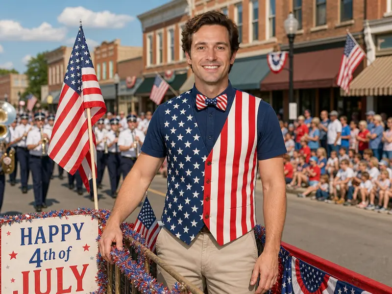 Small Town Fourth of July Parade AI photo booth effect — Solo rendering