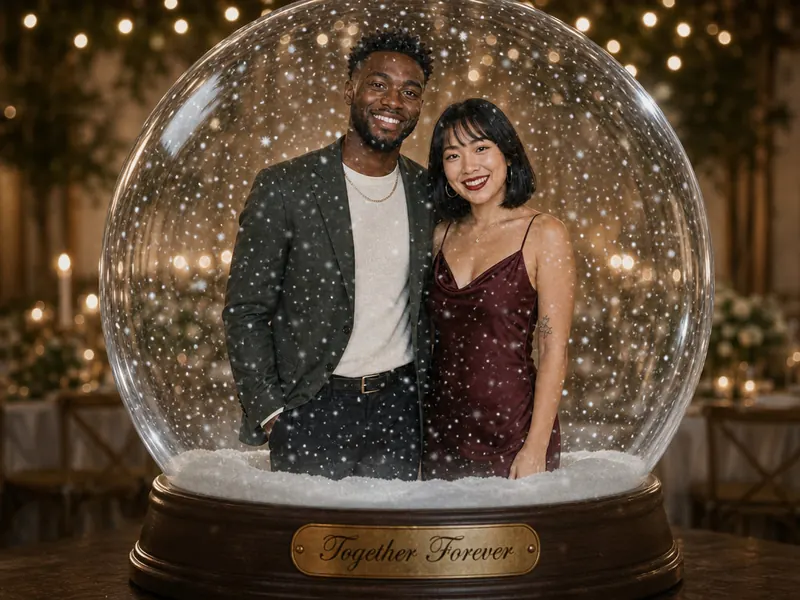 Snow Globe Trapped — couple