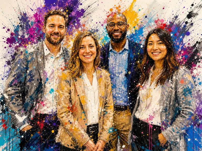 Splatter Paint Art AI photo booth effect — Group rendering
