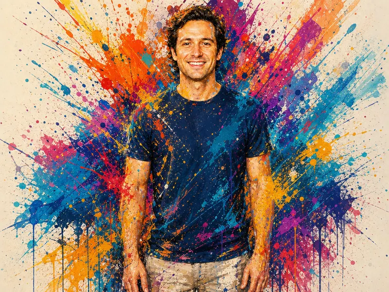 Splatter Paint Art AI photo booth effect — Solo rendering