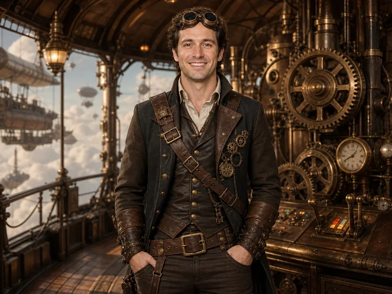 Steampunk Airship AI photo booth effect — Solo rendering