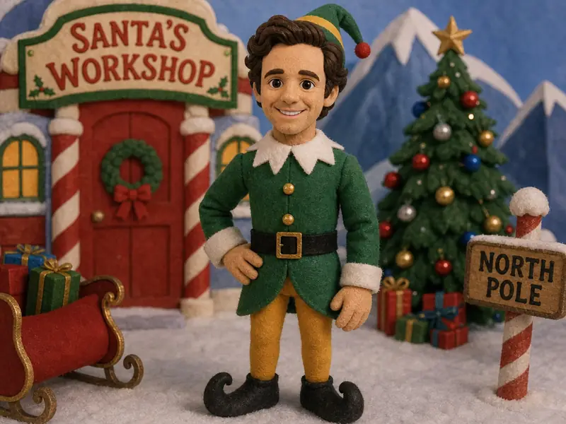 Stop Motion Holiday Special AI photo booth effect — Solo rendering