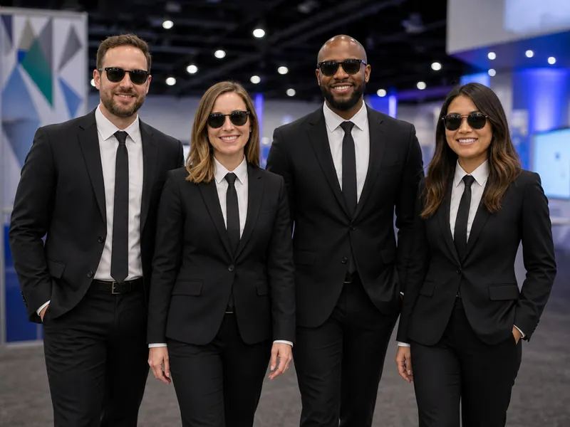 Suit and Sunglasses Walk — group