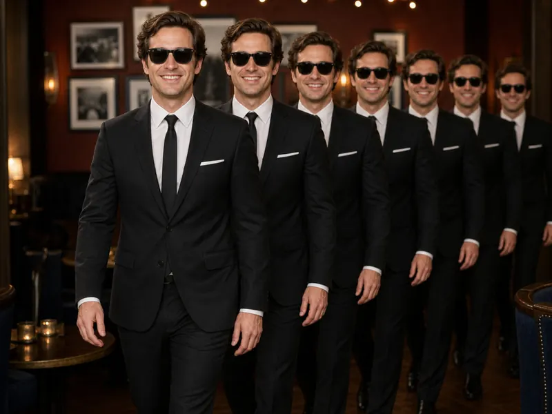 Suit and Sunglasses Walk — solo