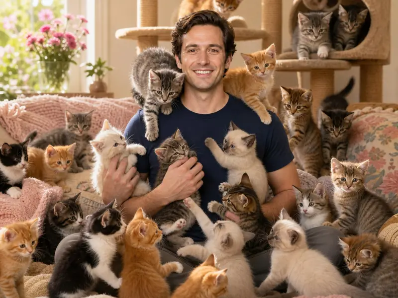 Surrounded by Kittens AI photo booth effect — Solo rendering