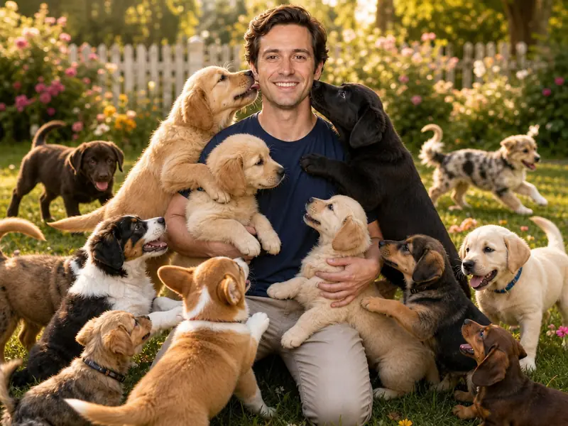 Surrounded by Puppies AI photo booth effect — Solo rendering