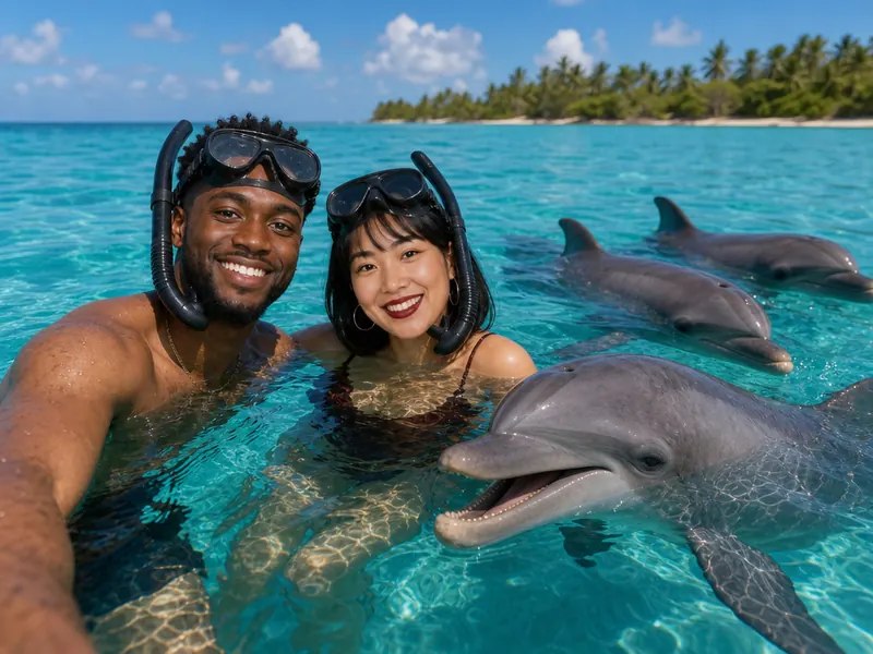 Swimming with Dolphins — couple