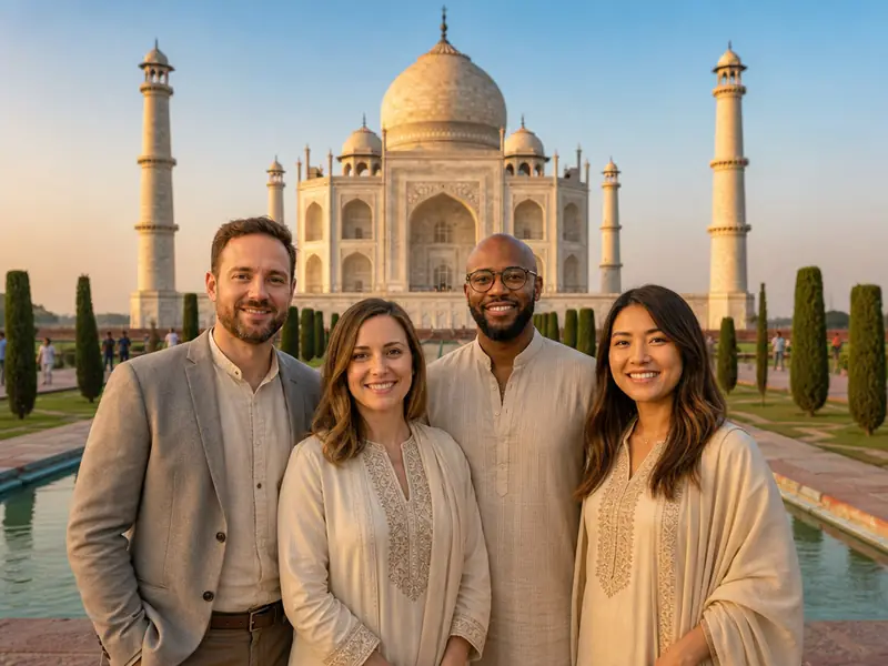 Taj Mahal India AI photo booth effect — Group rendering