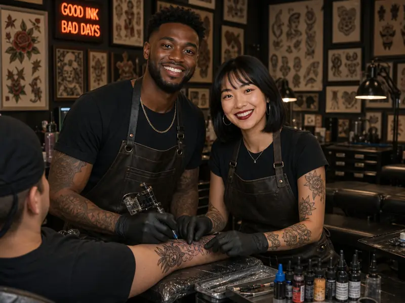 Tattoo Artist AI photo booth effect — Couple rendering