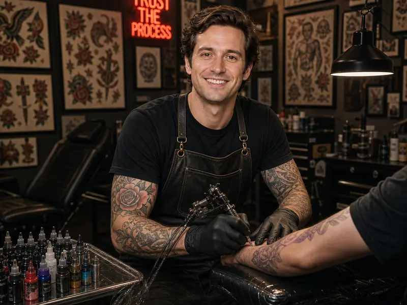 Tattoo Artist AI photo booth effect — Solo rendering