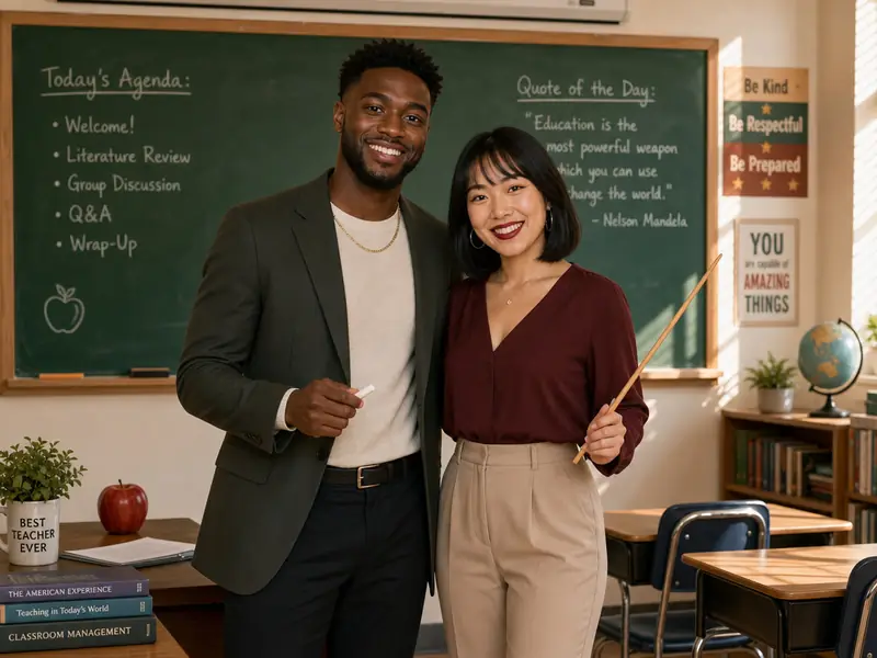Teacher Classroom AI photo booth effect — Couple rendering